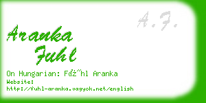 aranka fuhl business card